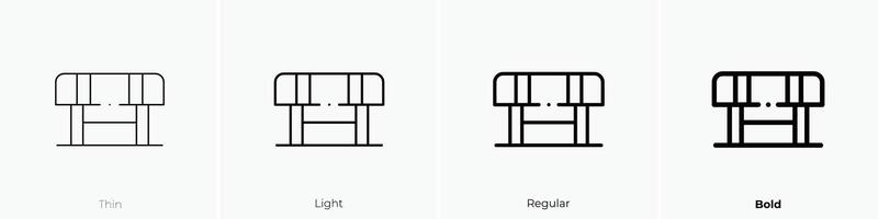 hurdles icon. Thin, Light, Regular And Bold style design isolated on white background vector