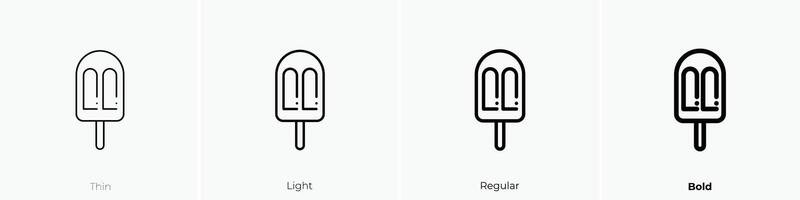 ice cream icon. Thin, Light, Regular And Bold style design isolated on white background vector