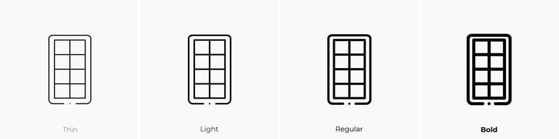 ice cube tray icon. Thin, Light, Regular And Bold style design isolated on white background vector