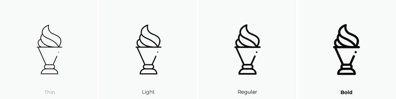 ice cream icon. Thin, Light, Regular And Bold style design isolated on white background vector