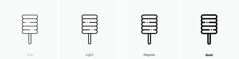 ice cream icon. Thin, Light, Regular And Bold style design isolated on white background vector