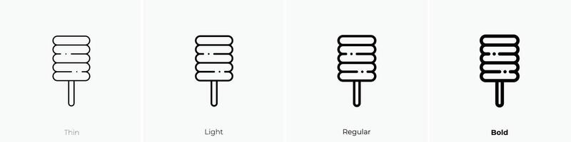 hielo crema icono. delgado, luz, regular y negrita estilo diseño aislado en blanco antecedentes vector