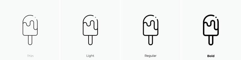 ice pop icon. Thin, Light, Regular And Bold style design isolated on white background vector