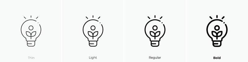idea icon. Thin, Light, Regular And Bold style design isolated on white background vector