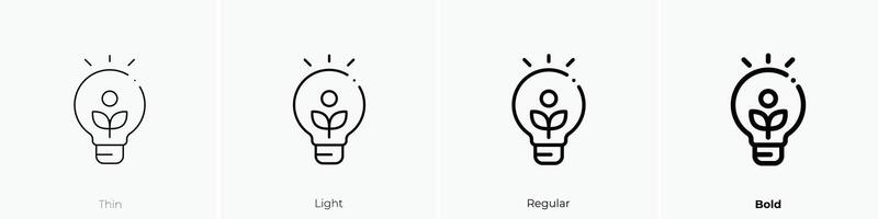 idea icon. Thin, Light, Regular And Bold style design isolated on white background vector