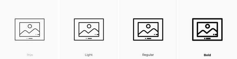 image icon. Thin, Light, Regular And Bold style design isolated on white background vector