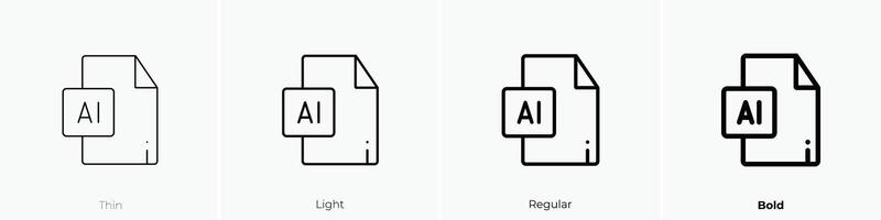 illustrator icon. Thin, Light, Regular And Bold style design isolated on white background vector