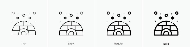 iglú icono. delgado, luz, regular y negrita estilo diseño aislado en blanco antecedentes vector