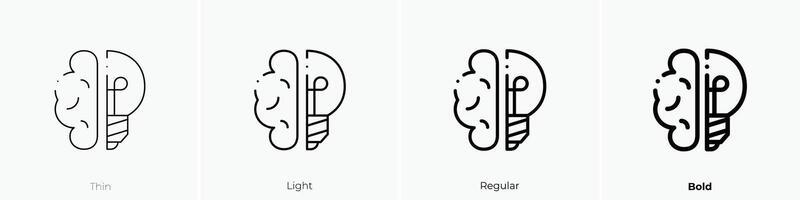 idea icon. Thin, Light, Regular And Bold style design isolated on white background vector