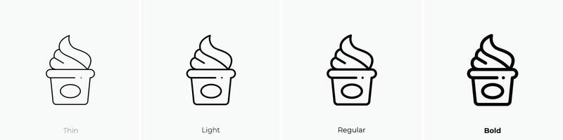 ice cream icon. Thin, Light, Regular And Bold style design isolated on white background vector