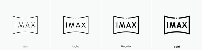 imax icon. Thin, Light, Regular And Bold style design isolated on white background vector