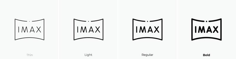 imax icon. Thin, Light, Regular And Bold style design isolated on white background vector