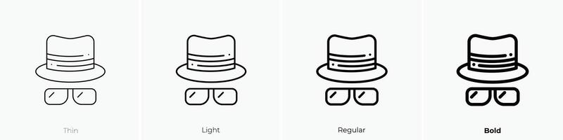 incognito icon. Thin, Light, Regular And Bold style design isolated on white background vector