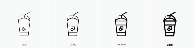 iced coffee icon. Thin, Light, Regular And Bold style design isolated on white background vector