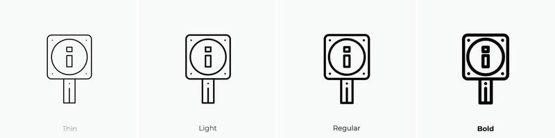 informacion icono. delgado, luz, regular y negrita estilo diseño aislado en blanco antecedentes vector