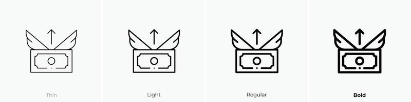 inflación icono. delgado, luz, regular y negrita estilo diseño aislado en blanco antecedentes vector