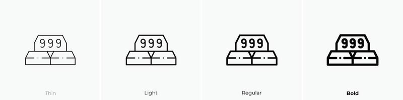 ingot icon. Thin, Light, Regular And Bold style design isolated on white background vector