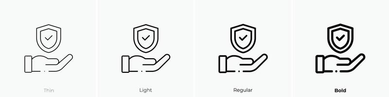 insurance icon. Thin, Light, Regular And Bold style design isolated on white background vector