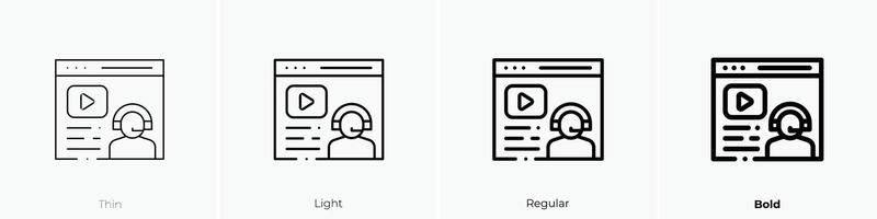 instructor icon. Thin, Light, Regular And Bold style design isolated on white background vector