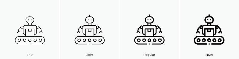 industrial robot icono. delgado, luz, regular y negrita estilo diseño aislado en blanco antecedentes vector