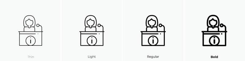 information icon. Thin, Light, Regular And Bold style design isolated on white background vector