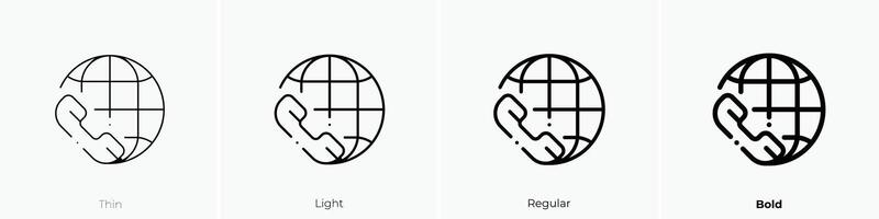 Internet icono. delgado, luz, regular y negrita estilo diseño aislado en blanco antecedentes vector