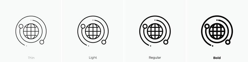 Internet icono. delgado, luz, regular y negrita estilo diseño aislado en blanco antecedentes vector