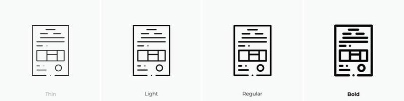 insurance policy icon. Thin, Light, Regular And Bold style design isolated on white background vector