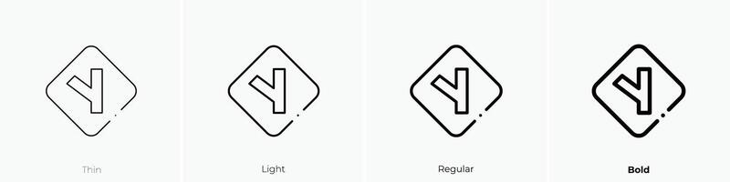 intersection icon. Thin, Light, Regular And Bold style design isolated on white background vector