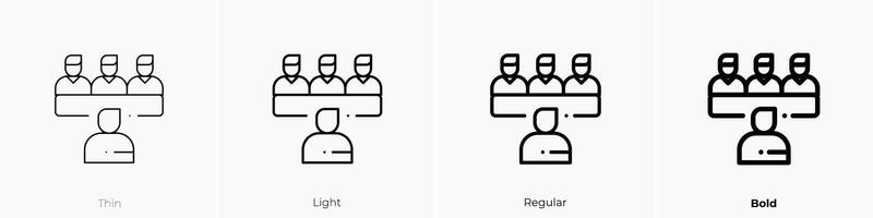 interview icon. Thin, Light, Regular And Bold style design isolated on white background vector
