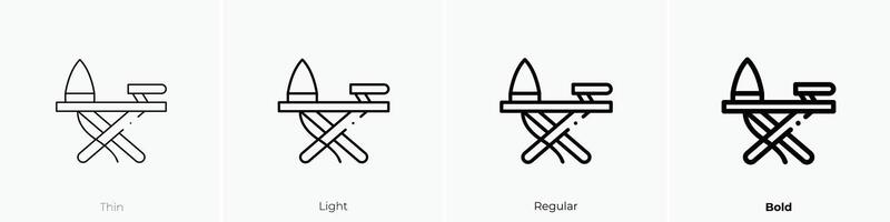 iron board icon. Thin, Light, Regular And Bold style design isolated on white background vector