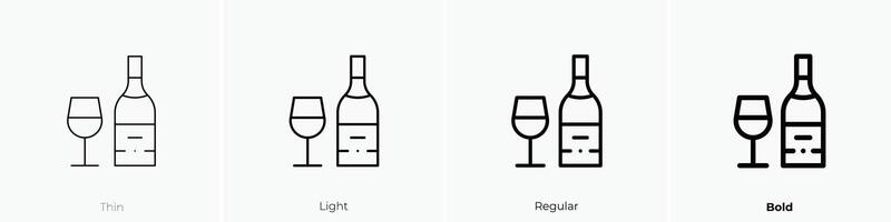 italian wine icon. Thin, Light, Regular And Bold style design isolated on white background vector