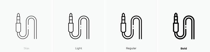 jack connector icon. Thin, Light, Regular And Bold style design isolated on white background vector