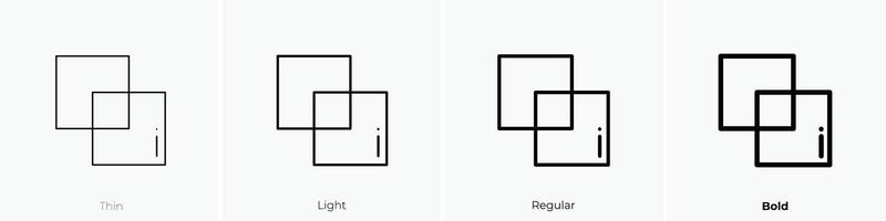 intersect icon. Thin, Light, Regular And Bold style design isolated on white background vector