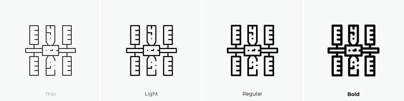 iss icon. Thin, Light, Regular And Bold style design isolated on white background vector