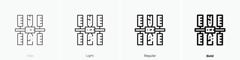 iss icono. delgado, luz, regular y negrita estilo diseño aislado en blanco antecedentes vector