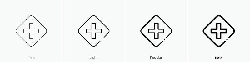 intersection icon. Thin, Light, Regular And Bold style design isolated on white background vector
