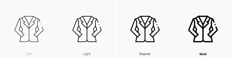 jacket icon. Thin, Light, Regular And Bold style design isolated on white background vector