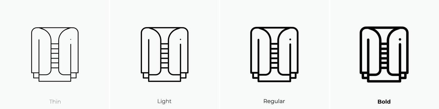 jacket icon. Thin, Light, Regular And Bold style design isolated on white background vector