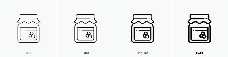 jar icon. Thin, Light, Regular And Bold style design isolated on white background vector