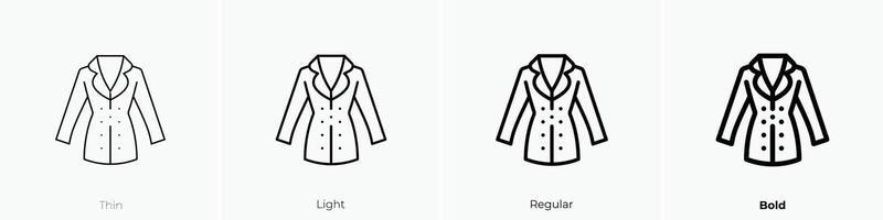 jacket icon. Thin, Light, Regular And Bold style design isolated on white background vector