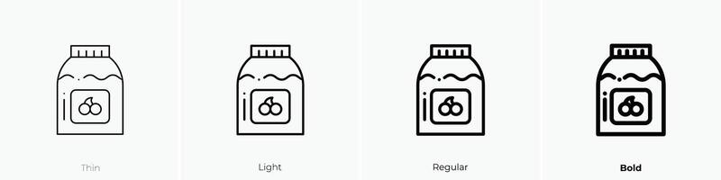 jam icon. Thin, Light, Regular And Bold style design isolated on white background vector