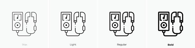 ipod icon. Thin, Light, Regular And Bold style design isolated on white background vector