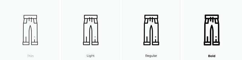 jeans icon. Thin, Light, Regular And Bold style design isolated on white background vector