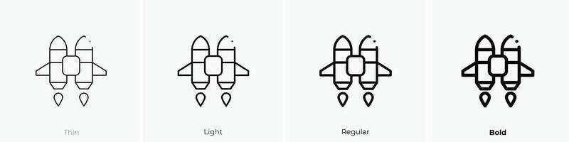 jetpack icon. Thin, Light, Regular And Bold style design isolated on white background vector