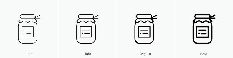 jam icon. Thin, Light, Regular And Bold style design isolated on white background vector