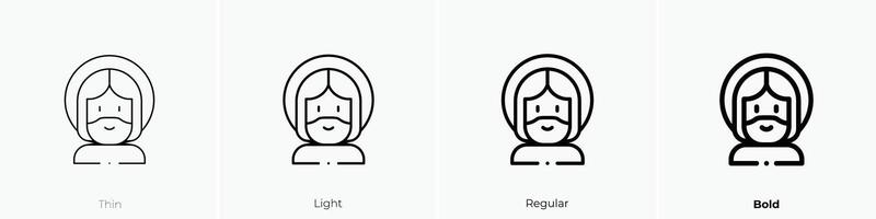 jesus icon. Thin, Light, Regular And Bold style design isolated on white background vector