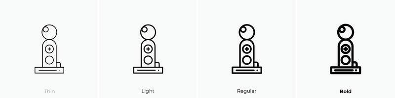 joystick icon. Thin, Light, Regular And Bold style design isolated on white background vector