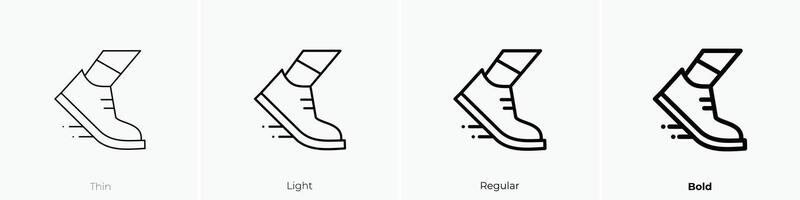 jogging icon. Thin, Light, Regular And Bold style design isolated on white background vector
