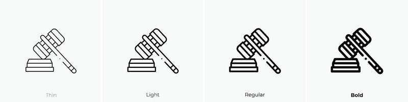 judge icon. Thin, Light, Regular And Bold style design isolated on white background vector